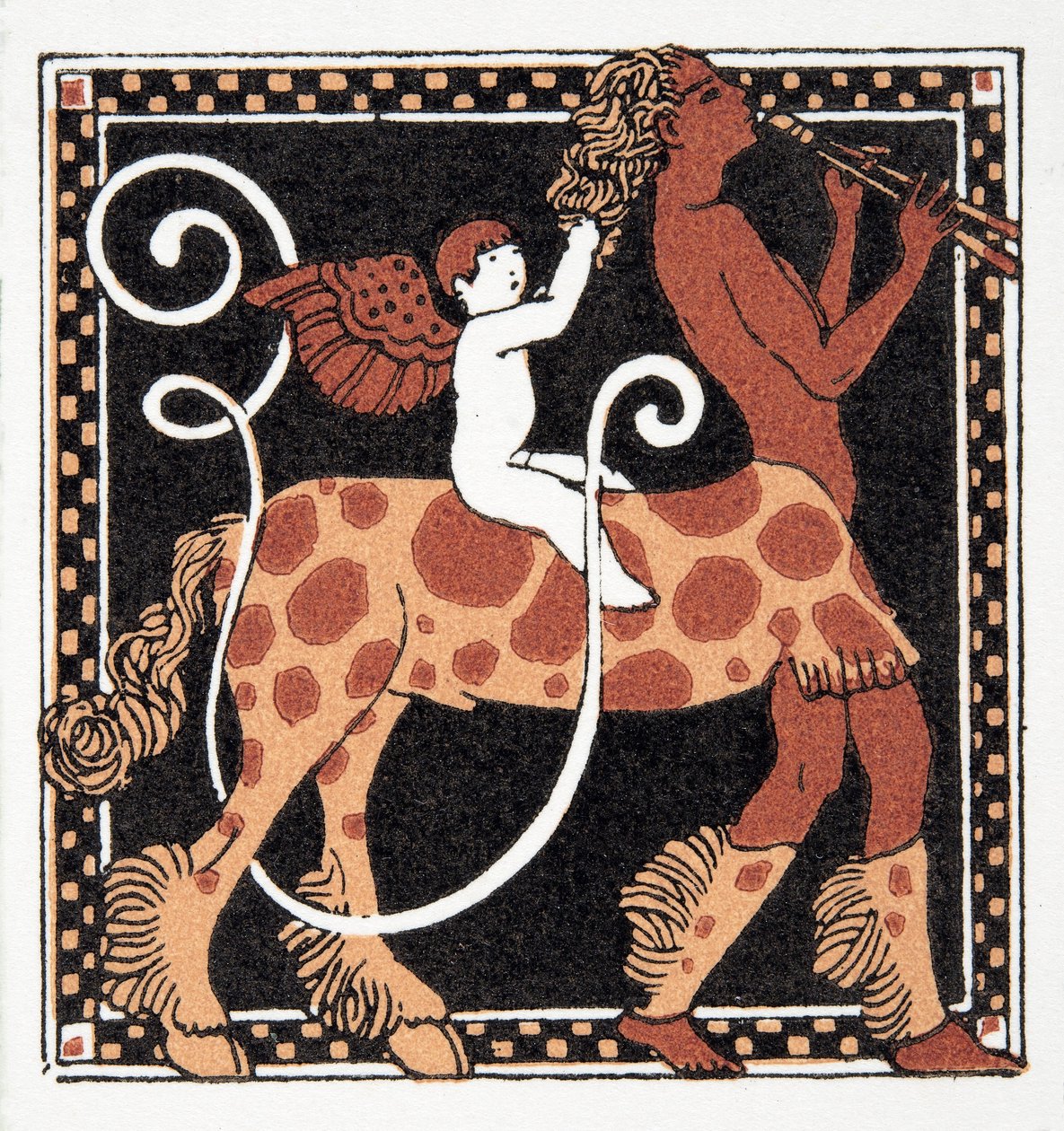 U betű, a Personages de Comedie pub. 1922 (sablonnyomat) alkotó: Francois Louis Schmied