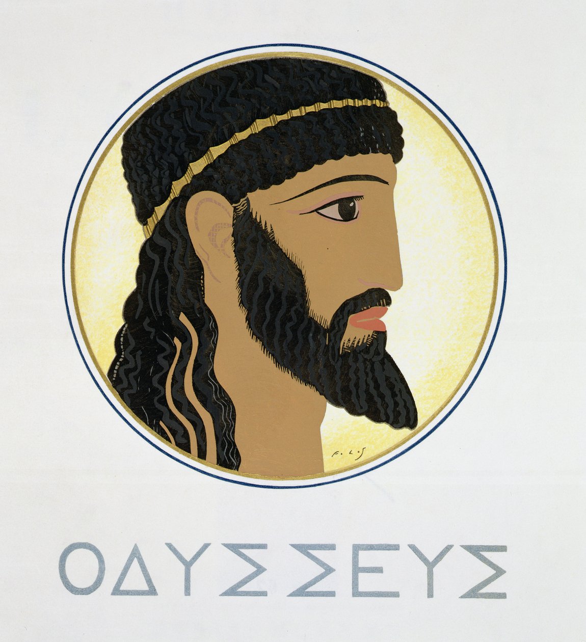 Odüsszeusz, a „Homérosz: Az Odüsszea” címlapja, Párizs 1930-33. alkotó: Francois Louis Schmied