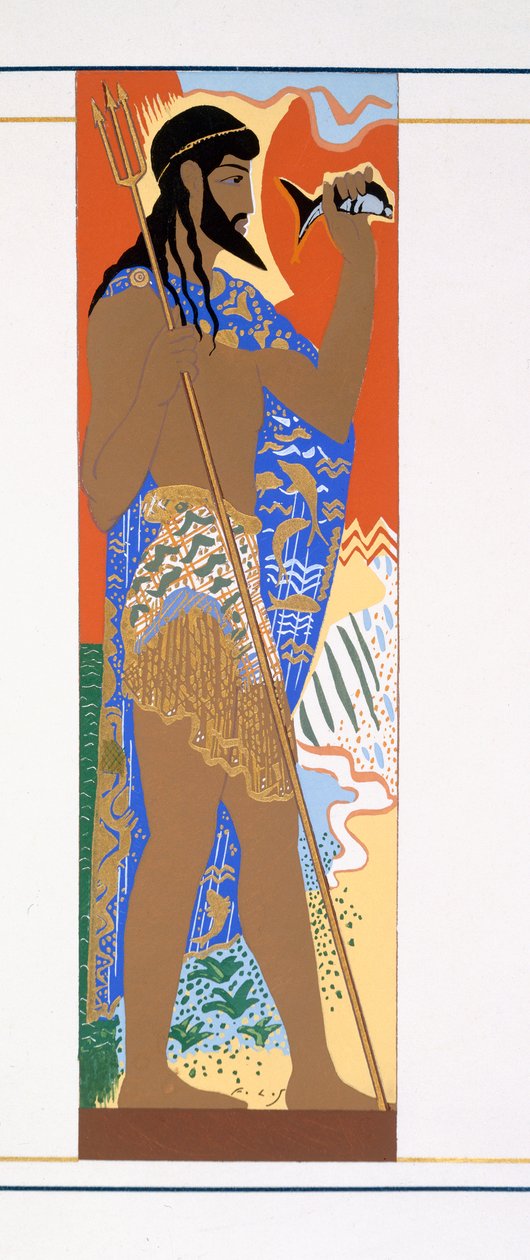 Poszeidón, illusztráció az „Odüssee”-ből, Homérosztól, Victor Berard fordítása, 1929-33 alkotó: Francois Louis Schmied