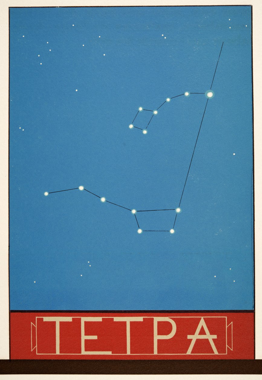 Tetpa (csillagkép), az Aiszkhülosz által elvarázsolt Prometheusból, pub. 1941 (sablonnyomat) alkotó: Francois Louis Schmied