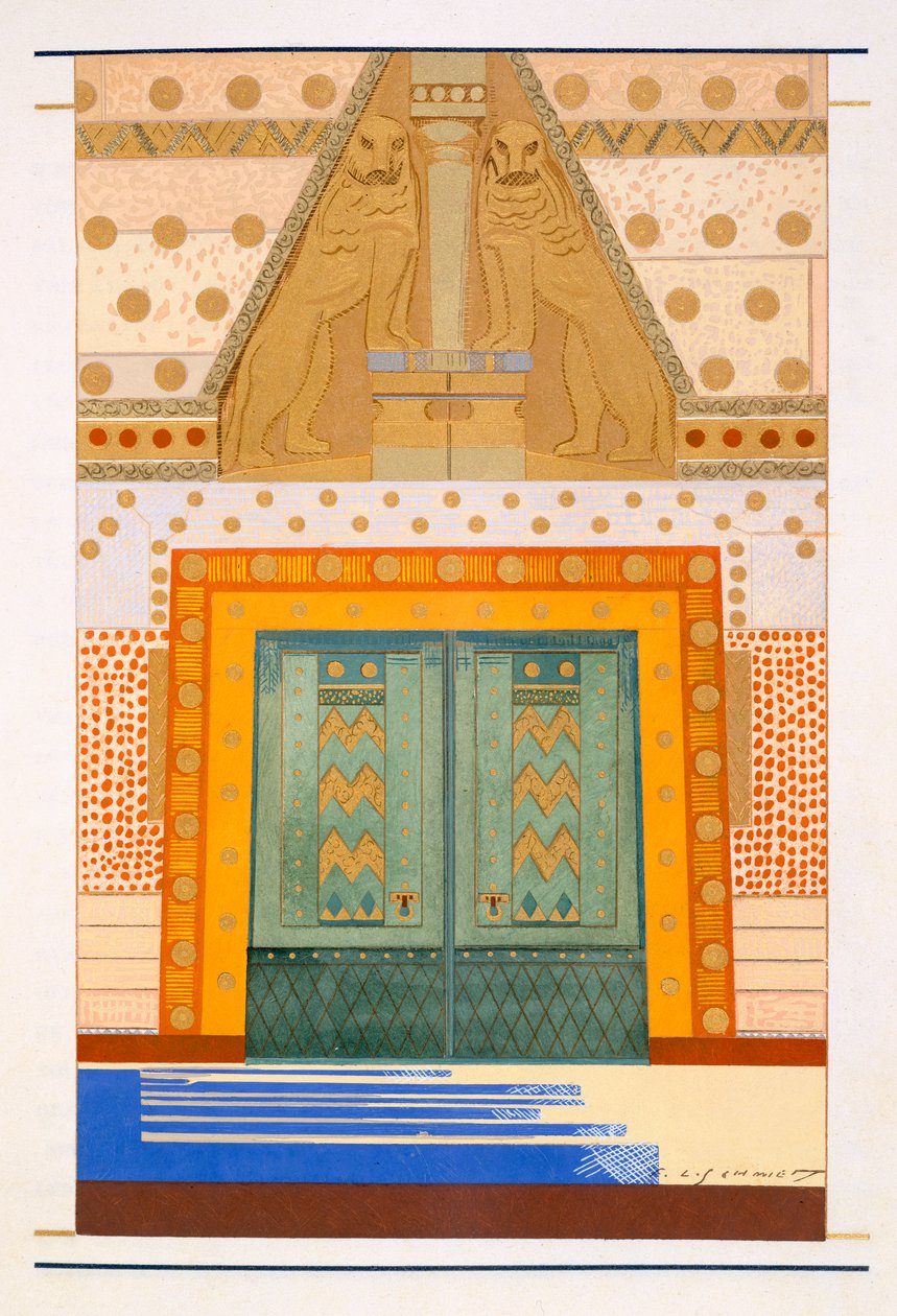 The Gateway of Troy, illusztráció az "Odüssee"-ből, Homer, fordította Victor Berard, 1929-33 alkotó: Francois Louis Schmied