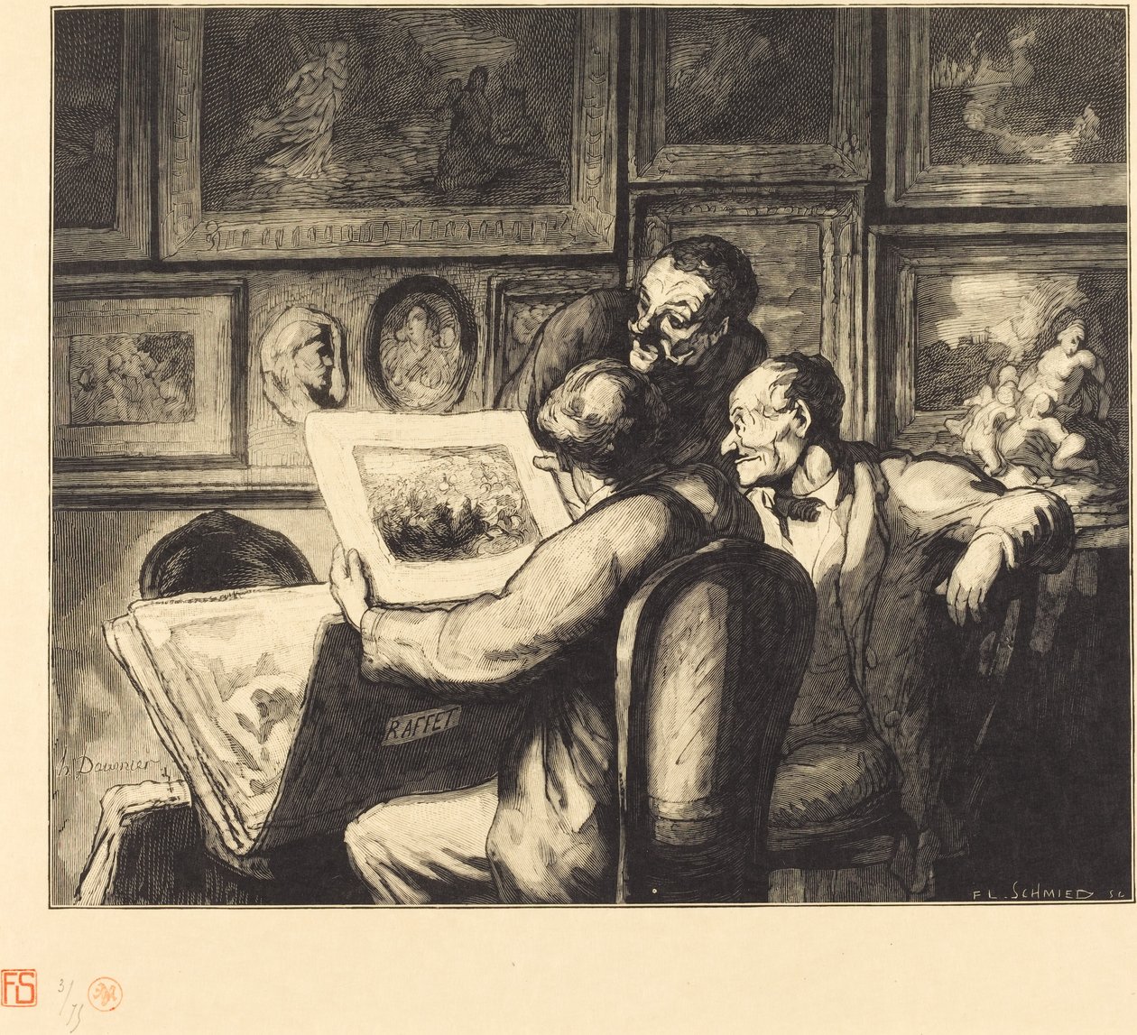 Nyomtatás szerelmesei alkotó: Francois Louis Schmied after Honoré Daumier