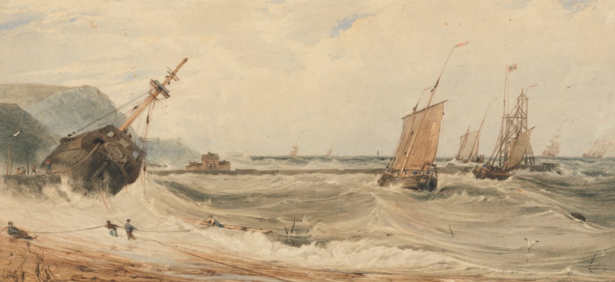Boulogne kikötője alkotó: Francois Louis Thomas Francia