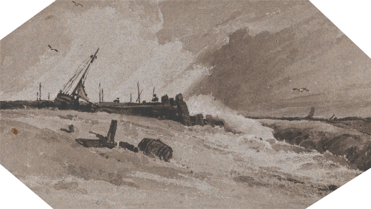 Móló viharban alkotó: Francois Louis Thomas Francia