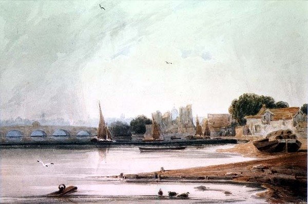 A Lambeth-palota és a Westminster-híd alkotó: Francois Louis Thomas Francia