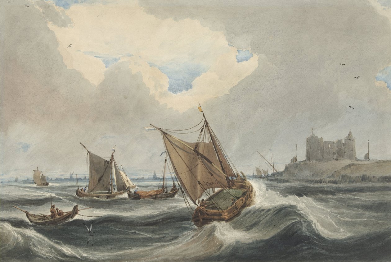 Hajók Vlissingen kikötője előtt alkotó: Francois Louis Thomas Francia