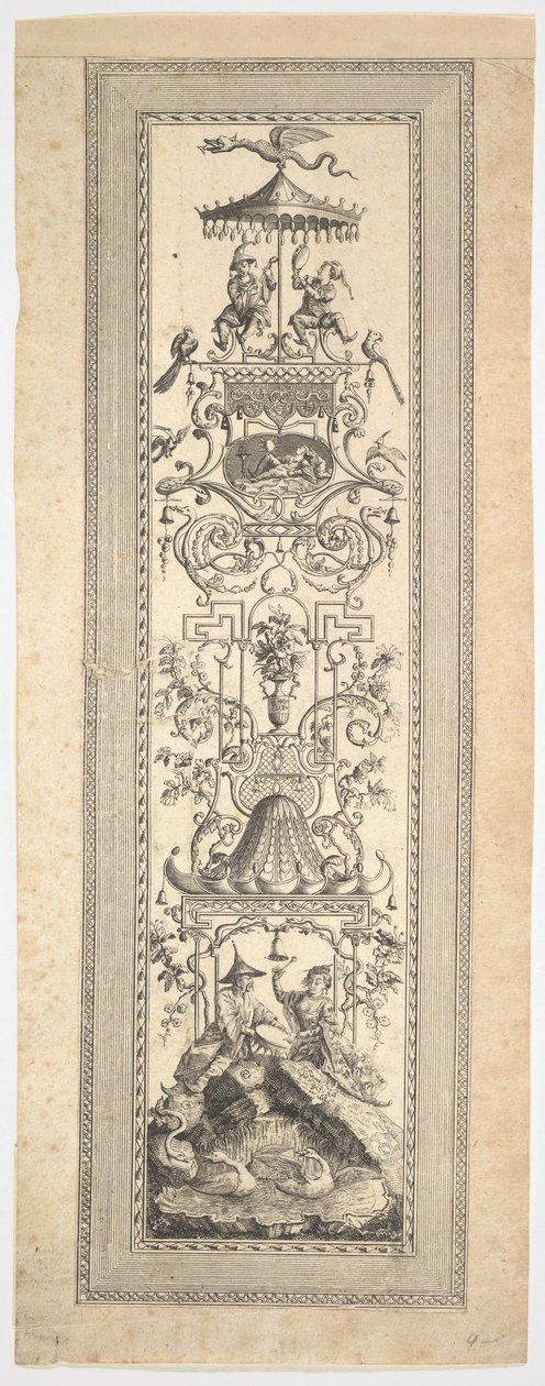Kínai kioszk, a panelek, frízek és arabeszk tárgyak első kazájában, 1788. alkotó: Francois Marie Isidore Queverdo