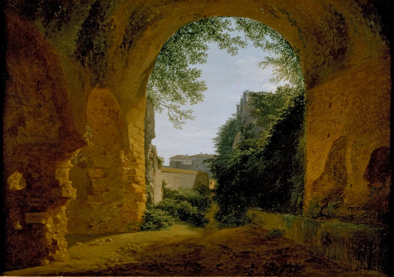 Kilátás a kertre, a római boltozat belsejéből nézve, 1802-1824 alkotó: Francois Marius Granet