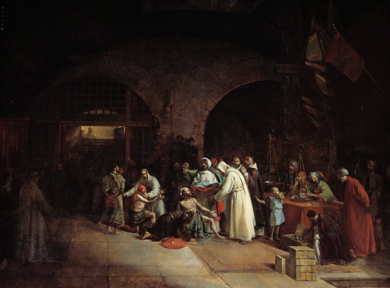 Algéria francia gyarmatosítása: „” Foglyok megváltása Algír börtöneiben”” Francois Marius Granet (1775-1849) festménye 1831 V. 1,51x2 m alkotó: Francois Marius Granet