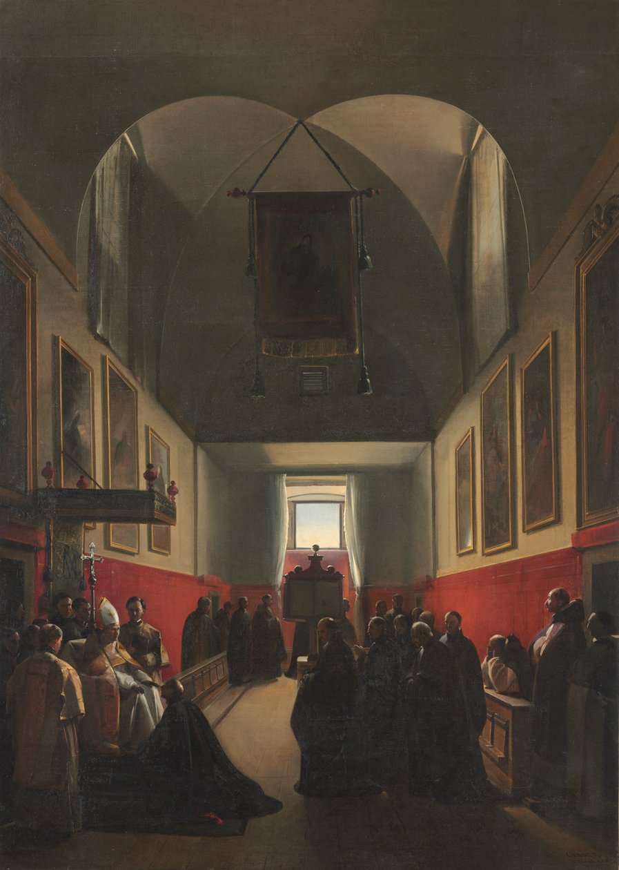 Hódolat egy püspöknek alkotó: Francois Marius Granet