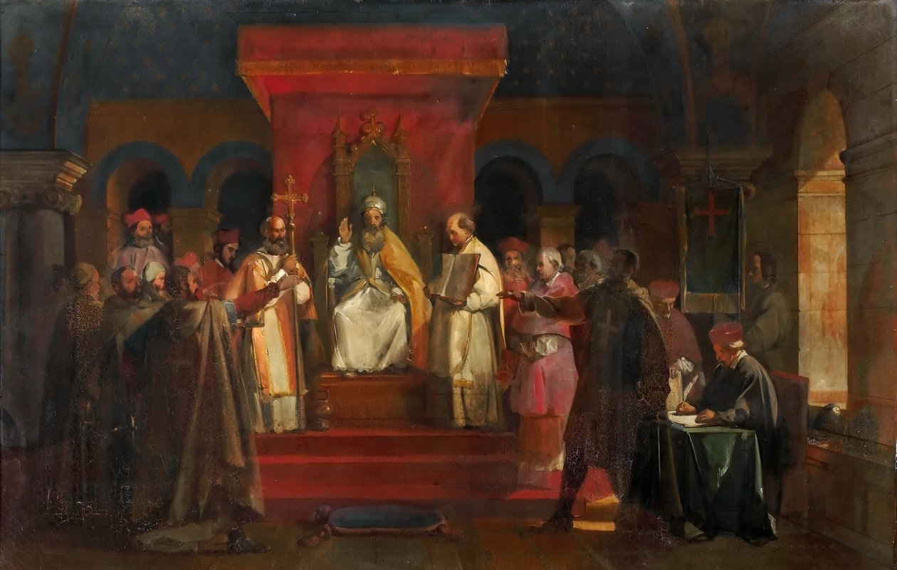 Honorius pápa 1128-ban hivatalosan elismerte a templomos lovagokat alkotó: Francois Marius Granet