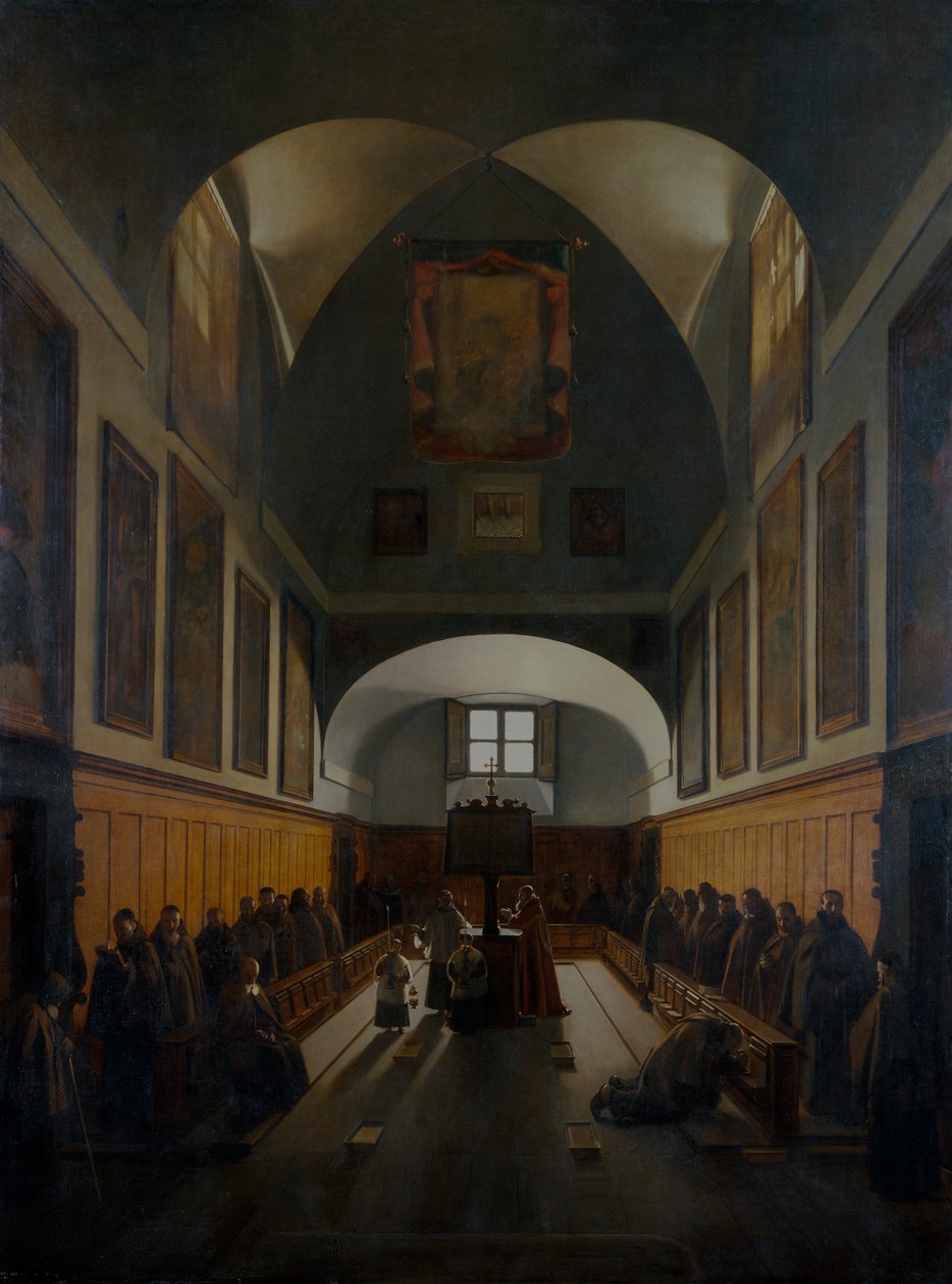 „A kapucinus templom kórusa, Róma”, 1817 alkotó: Francois Marius Granet