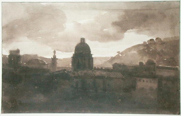 Róma kilátása a Santa Trinita dei Montiból (tintamosás papíron) alkotó: Francois Marius Granet