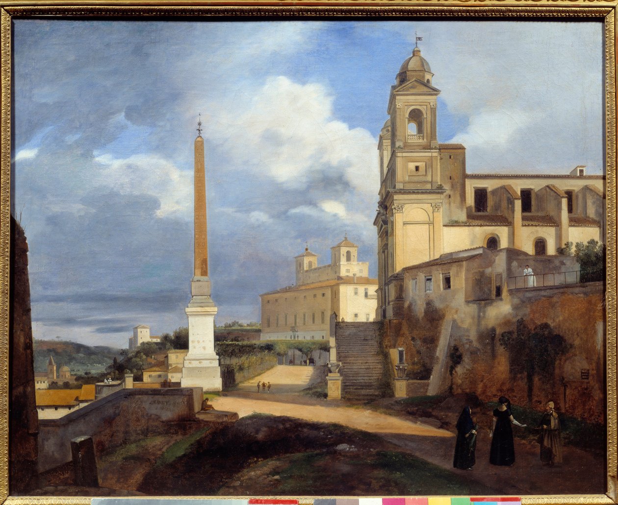 A Trinite des Monts (Trinita dei monti) és a Villa Medicis látképe Rómában Francois Marius Granet (1775-1849) festménye 1808 V. 0,48 x 0,61 m alkotó: Francois Marius Granet