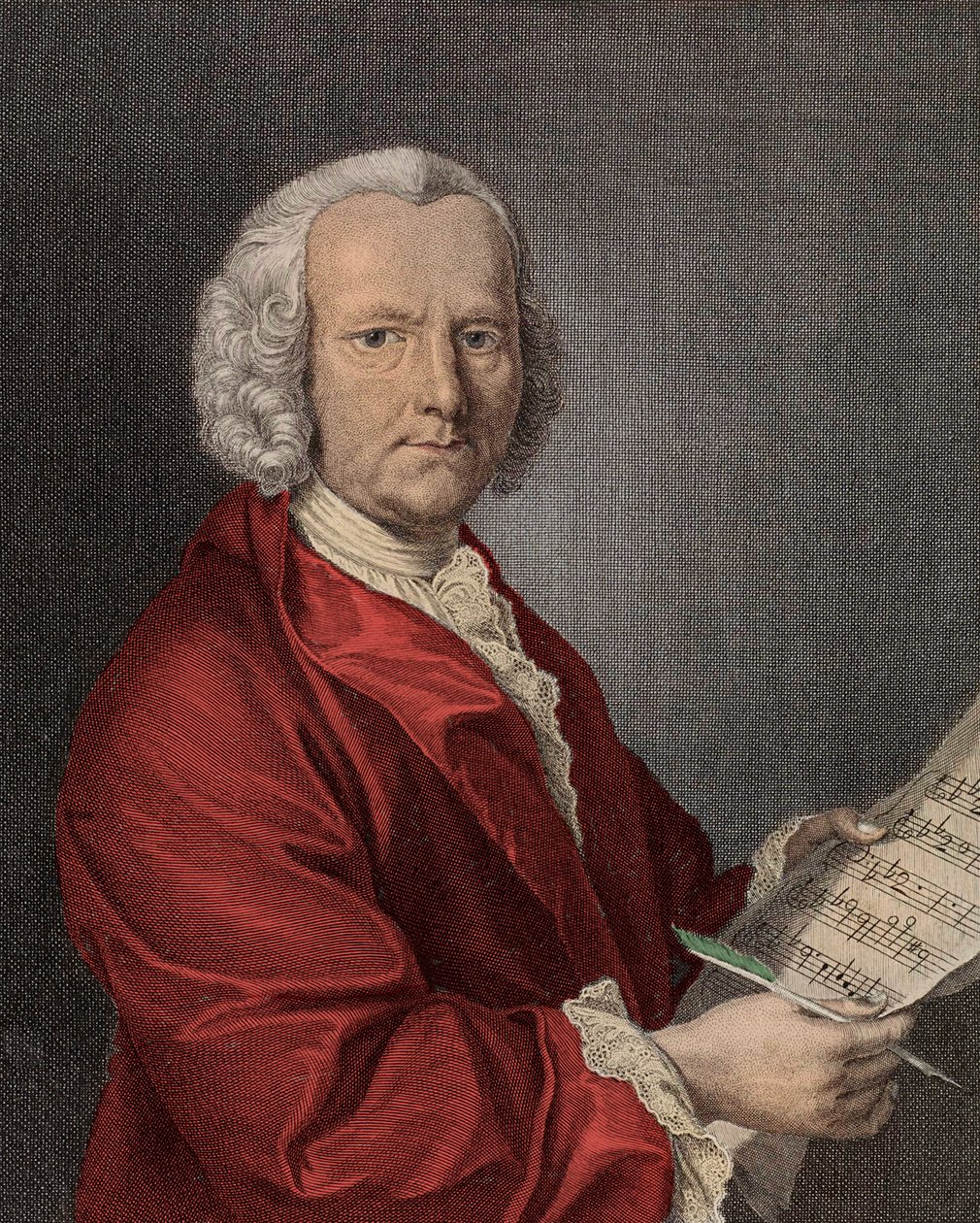 Willem portréja, Fesch (1687-1761) Francois La Cave metszet alkotó: Francois Morellon la Cave
