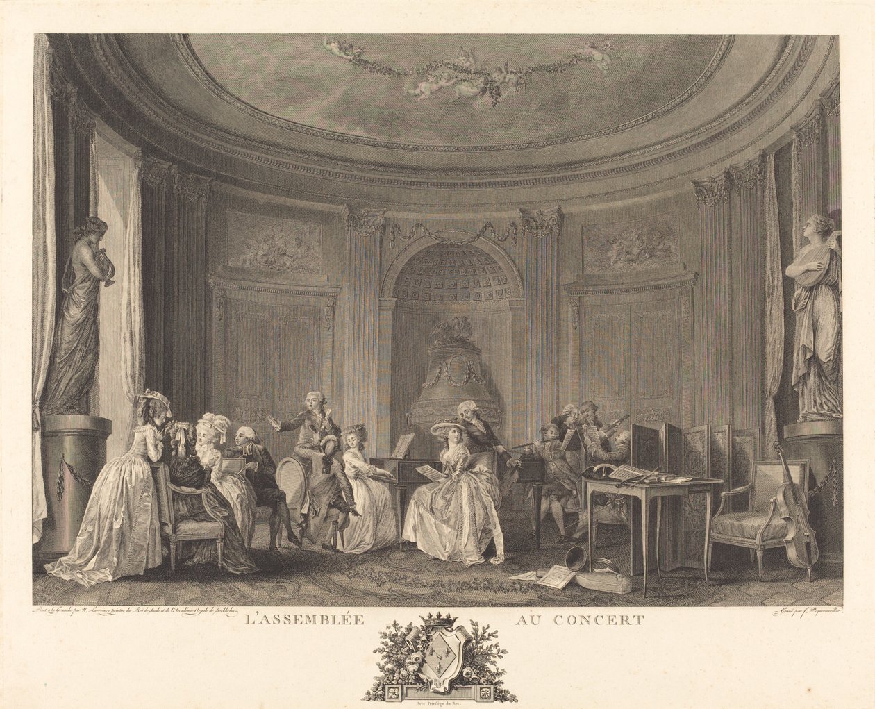 A közgyűlés a koncerten alkotó: Francois Nicolas Barthelemy Dequevauviller after Nicolas Lavreince