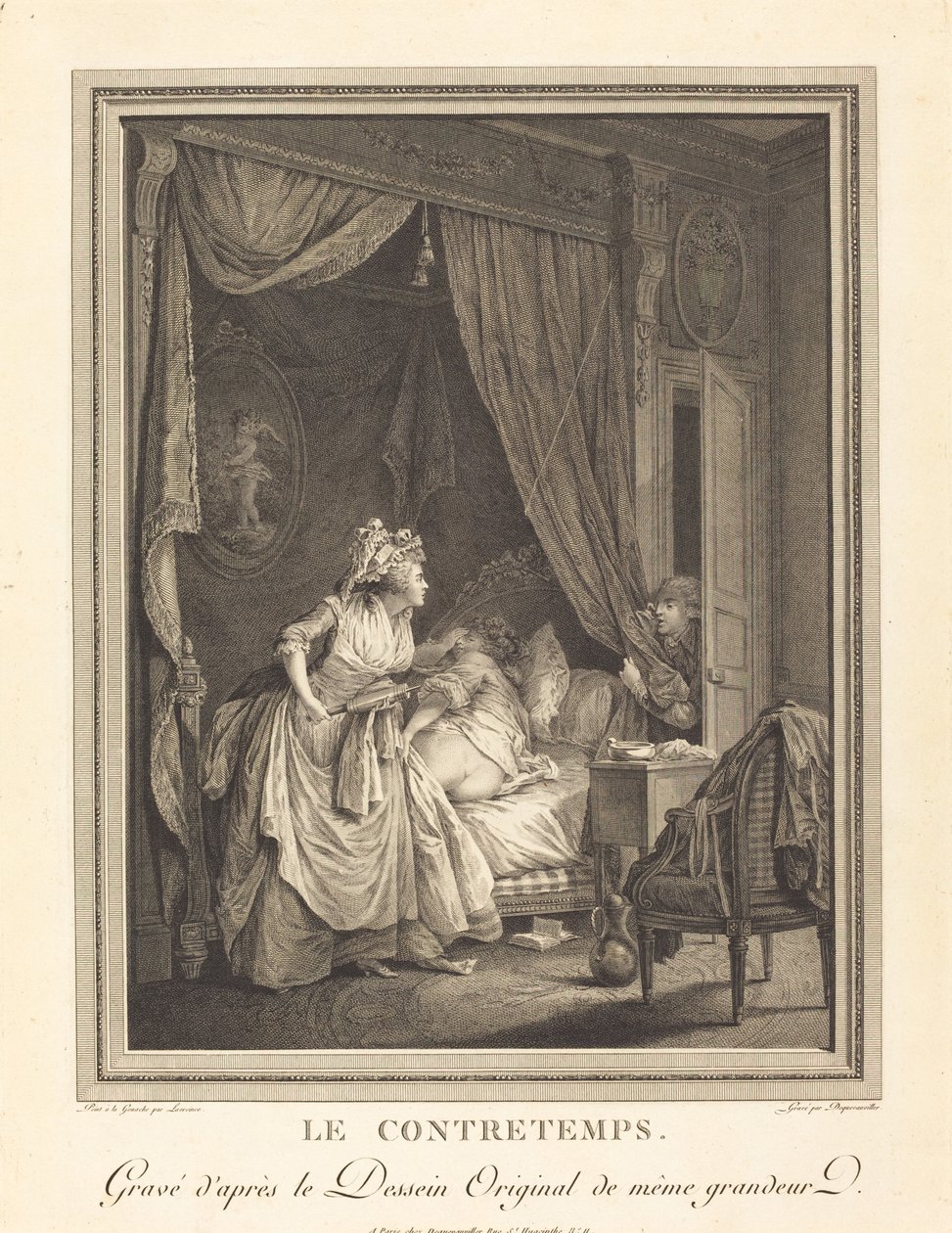 A visszaesés alkotó: Francois Nicolas Barthelemy Dequevauviller after Nicolas Lavreince