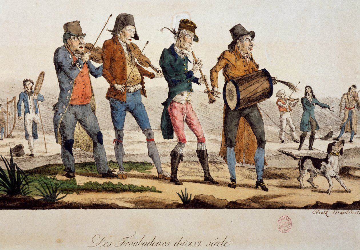 Francois Nicolas Martinet (1739-1796 után) trubadúrok, nyomtatás, Franciaország alkotó: Francois Nicolas Martinet