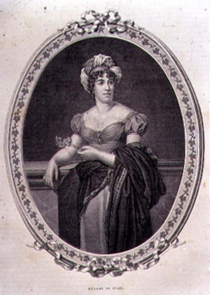 Madame de Stael (1766-1817) portréja, John Quartley metszetével (metszet) alkotó: Francois Pascal Simon (after) Gerard