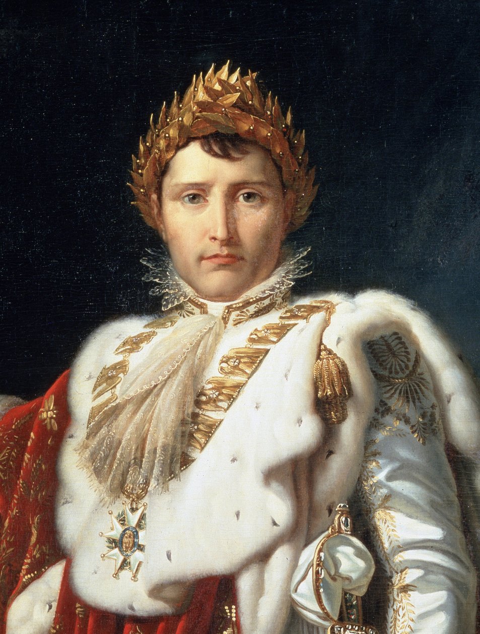I. Napóleon egészalakos portréja koronázási jelmezben, részlet, 1805-10 körül alkotó: Baron François Pascal Simon Gérard