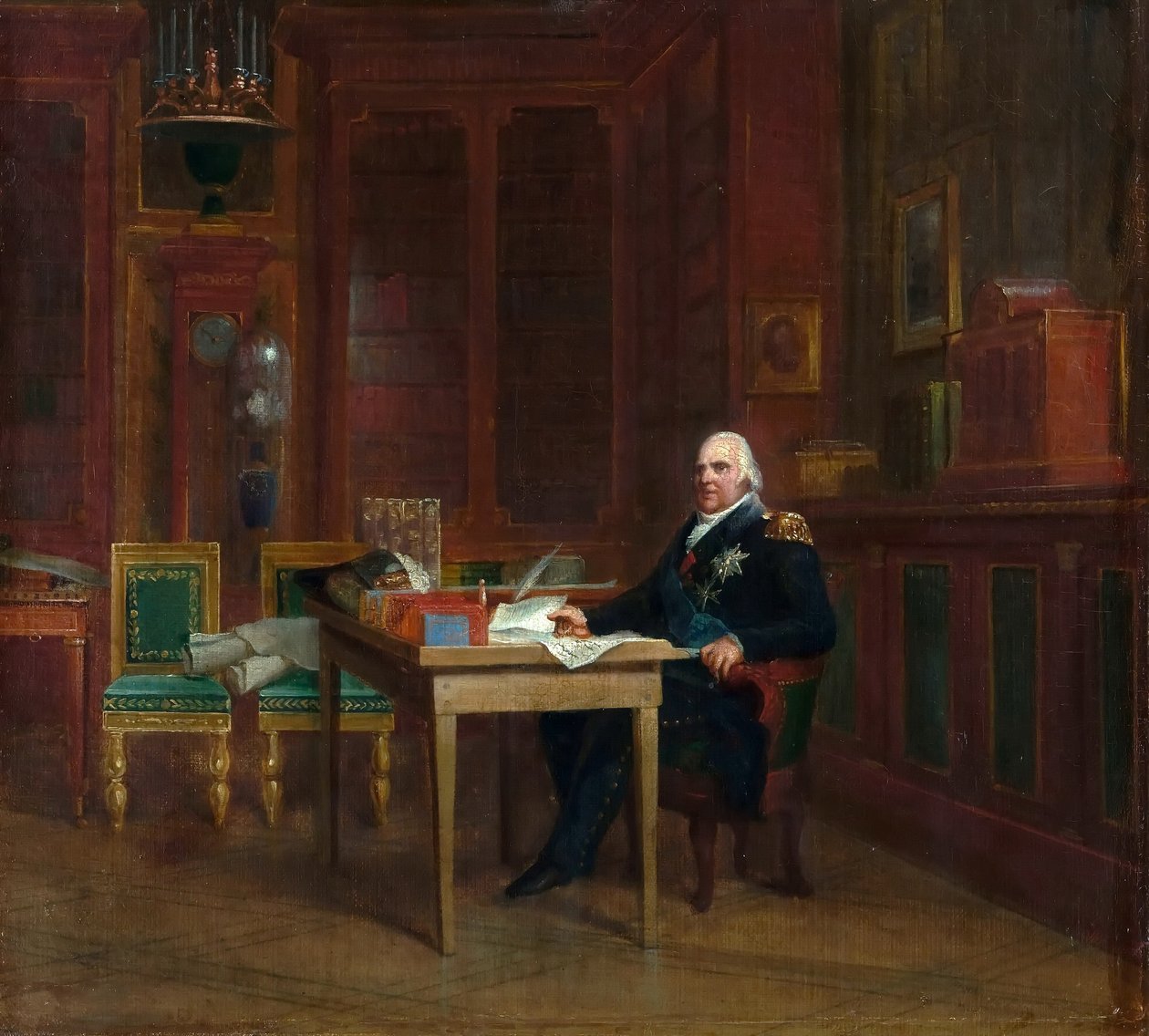 XVIII. Lajos (1755-1824) „Study at the Tuileriák” című művében (olaj, vászon) alkotó: Francois Pascal Simon Baron Gerard