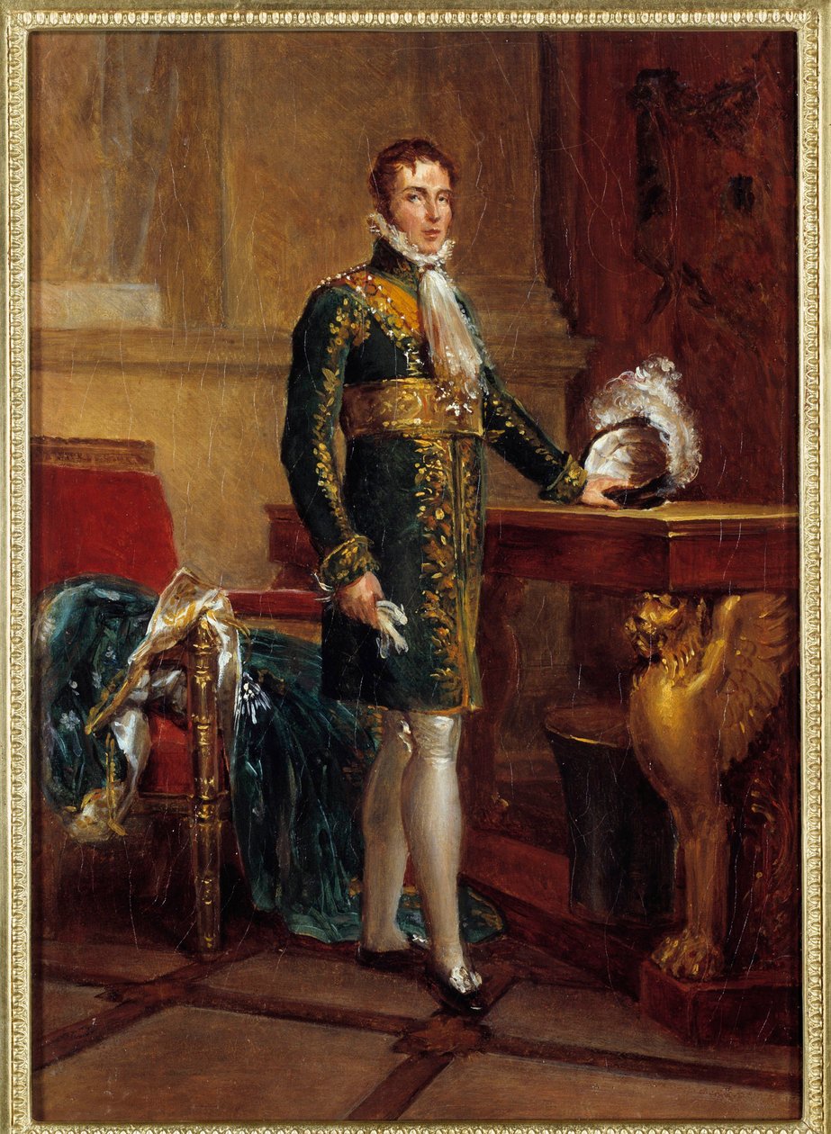 Eugene de Beauharnais portréja Jenő herceg, Olaszország alispánja, majd Leuchtenberg hercege (1781-1824), I. Napóleon örökbefogadó fia Francois Gerard festménye (1770-1837) 1811 Dim. 0,32x0,23 m - Eugene de Beauharnais teljes alakos portréja c alkotó: Baron François Pascal Simon Gérard