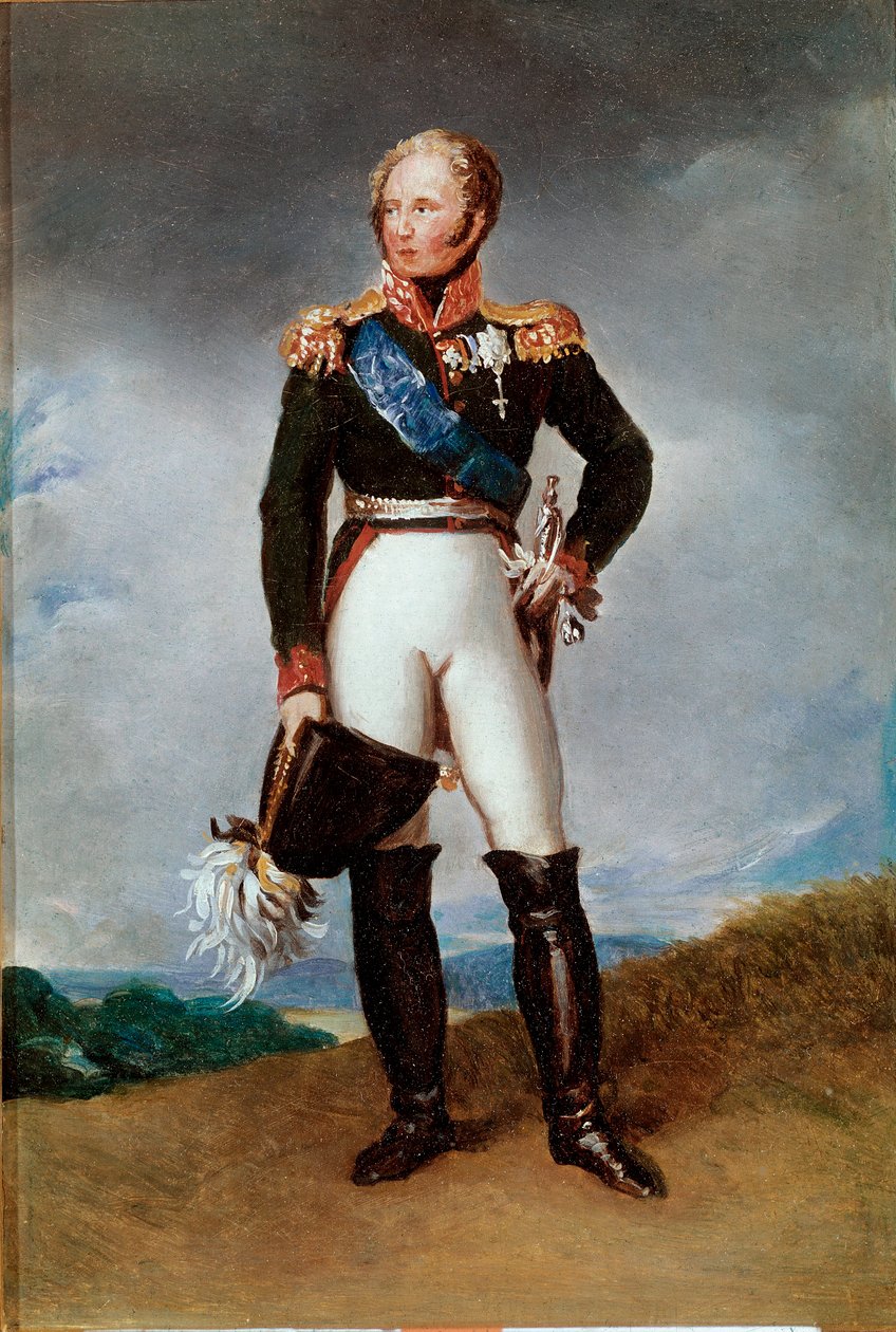 I. Sándor orosz cár (1777-1825) portréja lábán Francois Gerard (1770-1837) festménye V. 0,32x0,24 m Versailles, Musee du chateau alkotó: Baron François Pascal Simon Gérard