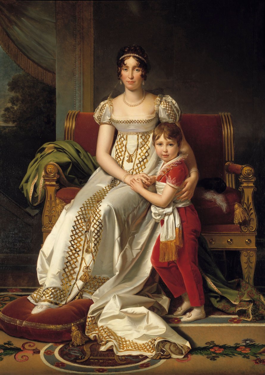 Portré Hortense de Beauharnais holland királynő (1783-1837) és fia, Napóleon Károly lábán Francois Gerard (1770-1837) festménye 1807 V. 0,32x0,24 m alkotó: Baron François Pascal Simon Gérard