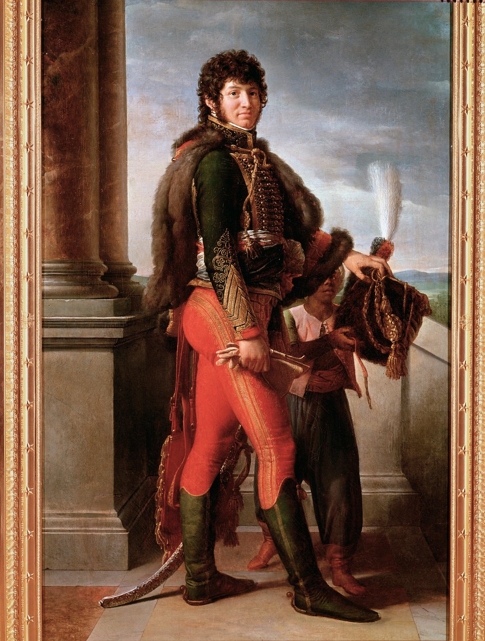 Joachim Murat portréja huszáregyenruhában, részlet (olaj, vászon alkotó: Baron François Pascal Simon Gérard