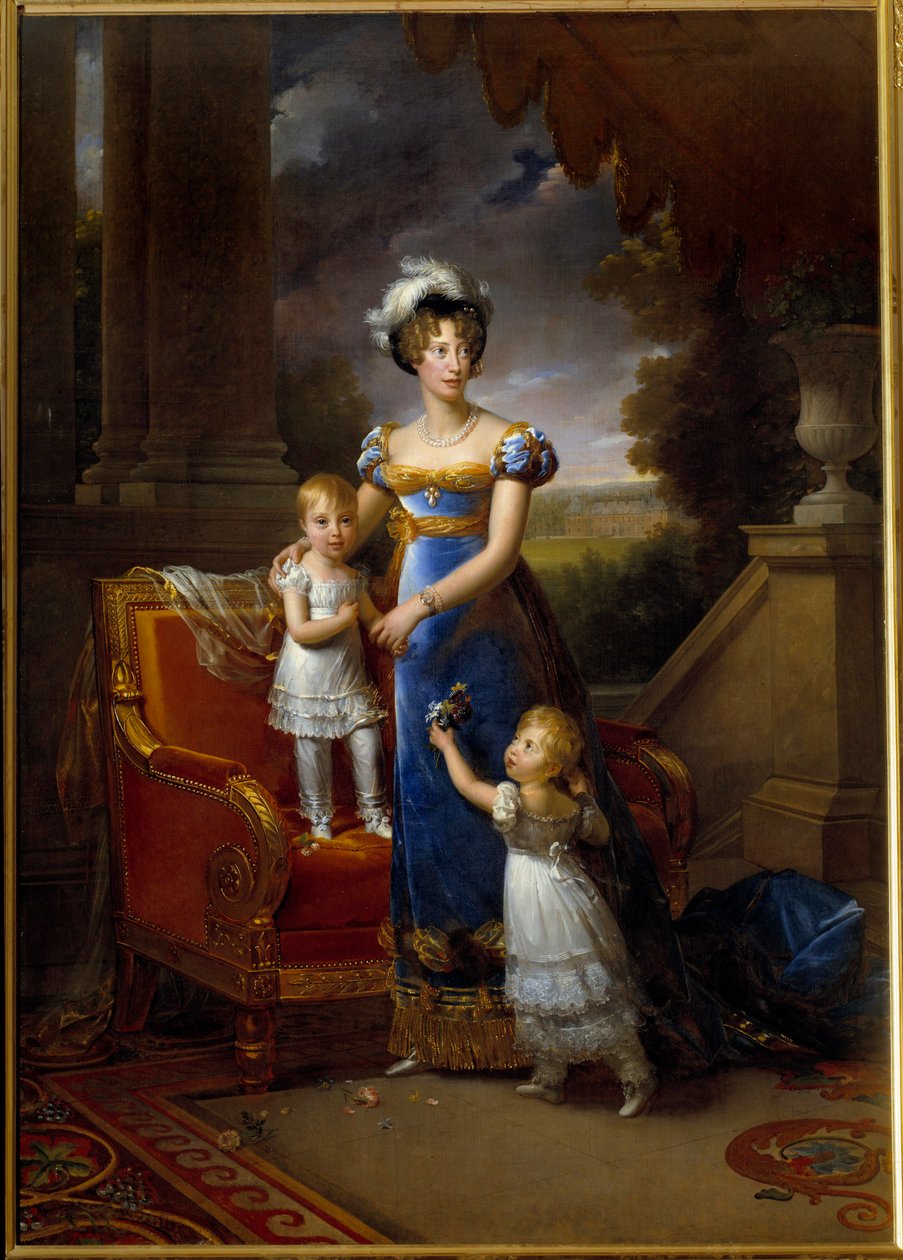 Marie Caroline, a két Szicília hercegnője, Berry hercegnő (1798-1870) és gyermekeinek portréja Francois Gerard (1770-1837) festménye 1820 V. 0,4x0,3 m alkotó: Baron François Pascal Simon Gérard