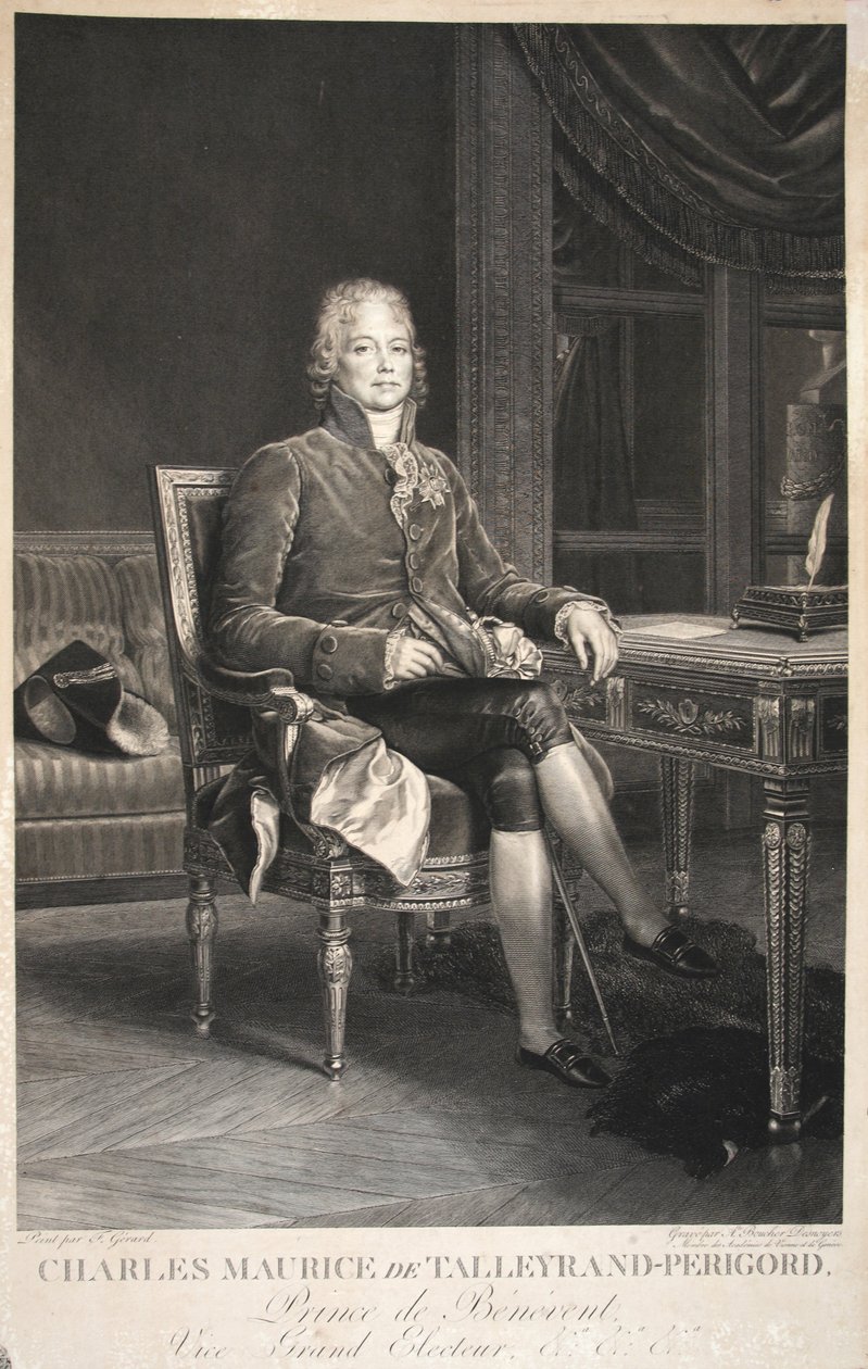 Charles Maurice de Talleyrand-Perigord, Benevent hercege, nagyválasztó alelnök, kocsma. 1809 alkotó: Francois Pascal Simon Gerard