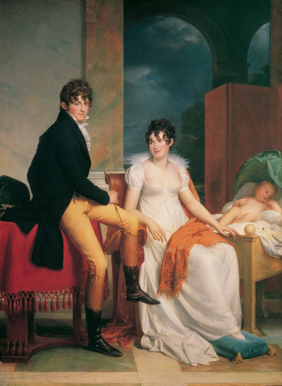 Moritz Christian Reichsgraf von Fries feleségével, Maria Theresia Josephával, született Hohenlohe-Waldenburg-Schillingsfürst hercegnővel és fiukkal, Moritz-cal alkotó: Francois Pascal Simon Gerard