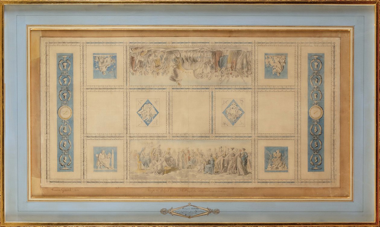 Tanulmány a konzervatóriumi könyvtár festett mennyezetéhez, 1812 alkotó: Francois Pascal Simon Gerard