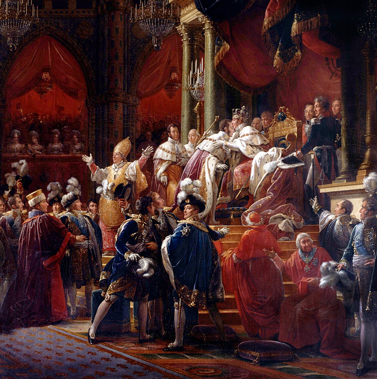 X. Károly király koronázása, 1825. május 29. a reimsi székesegyházban, 1827 körül (részlet) alkotó: Francois Pascal Simon Gerard
