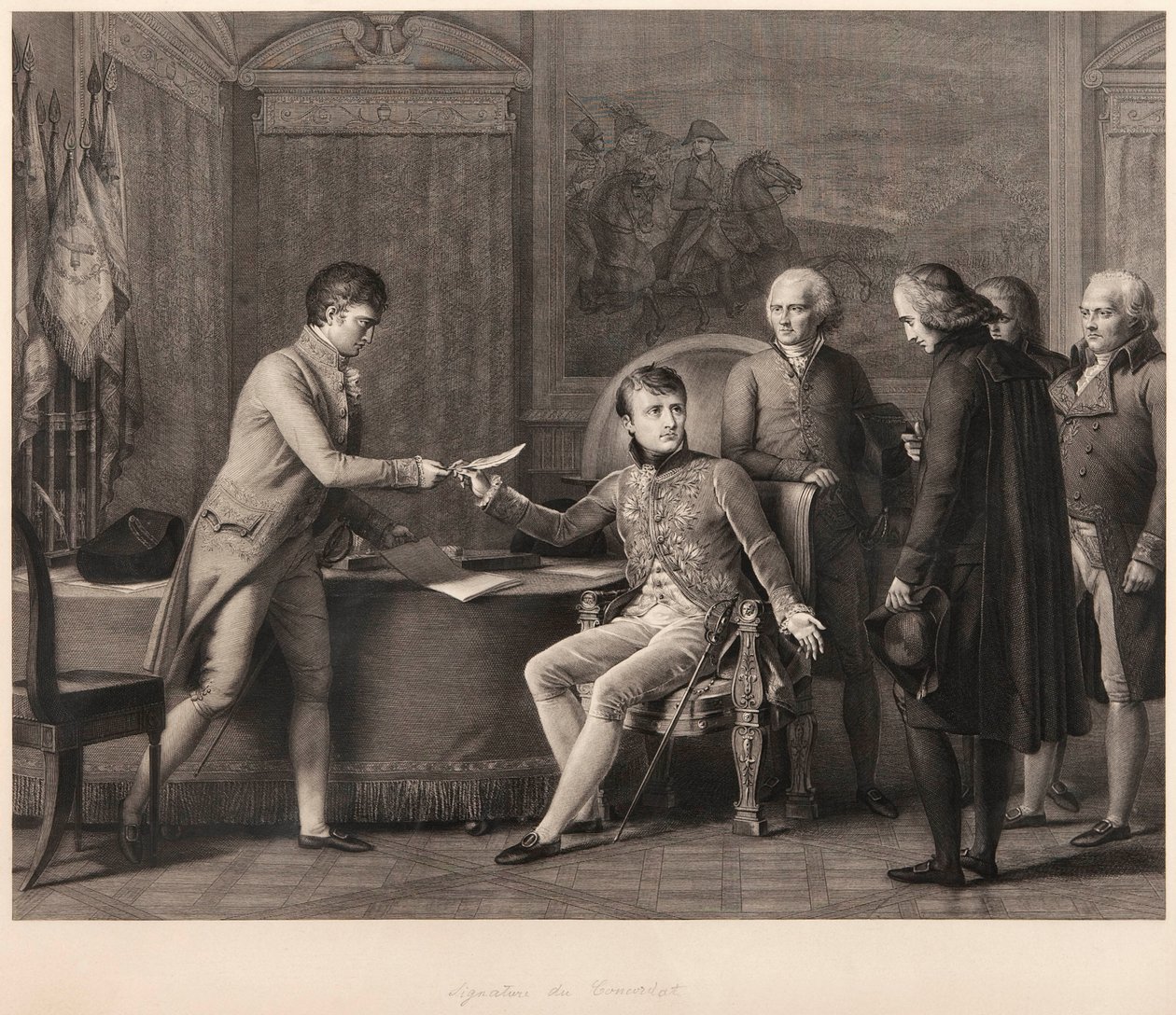 A konkordátum aláírása Franciaország és a Szentszék között 1801. július 15-én alkotó: Francois Pascal Simon Gerard