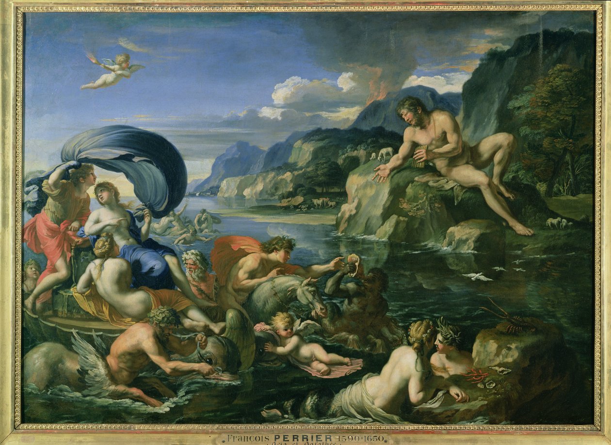 Acis és Galatea bujkál az óriás polyphemus elől alkotó: Francois Perrier
