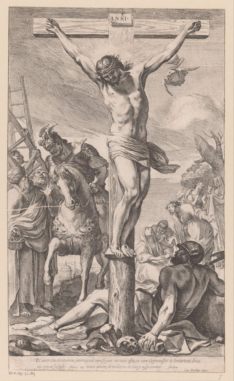 Christ aan het kruis És miután megállapította a századost, megkérdezte tőle (...) (cím a tárgyon) alkotó: Francois Perrier
