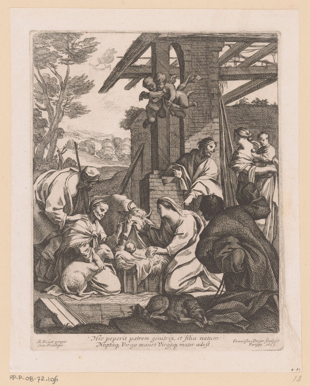 Geboorte van Christus Itt szülte meg az anya az apját (...) (cím a tárgyon) alkotó: Francois Perrier