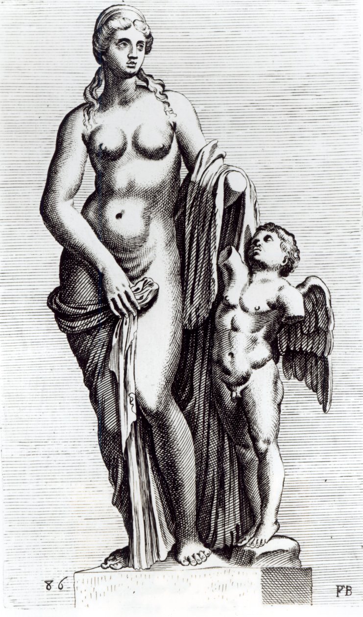 Mennyei Vénusz, 1653 körül (rézkarc) (bw fotó) alkotó: Francois Perrier