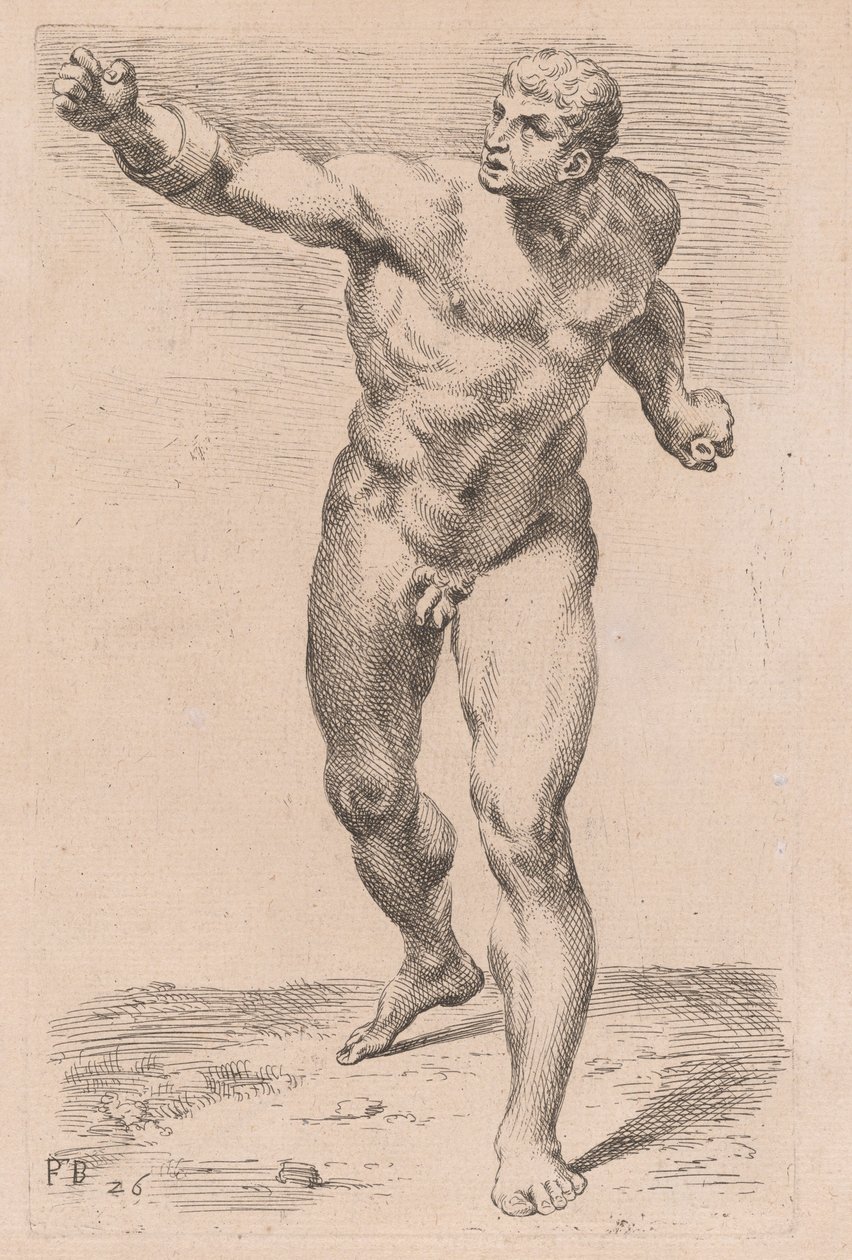 A Borghese Gladiátor, elölnézet [26. tábla] alkotó: Francois Perrier