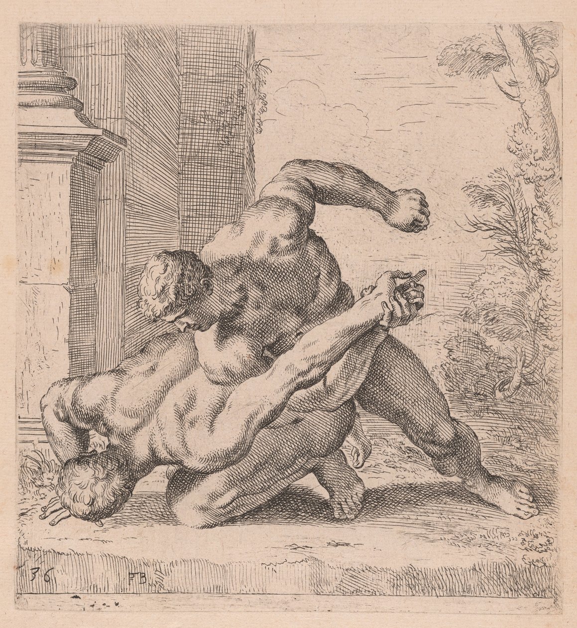 A Medici Wrestlers oldalnézete, balra fordulva [36. tábla] alkotó: Francois Perrier