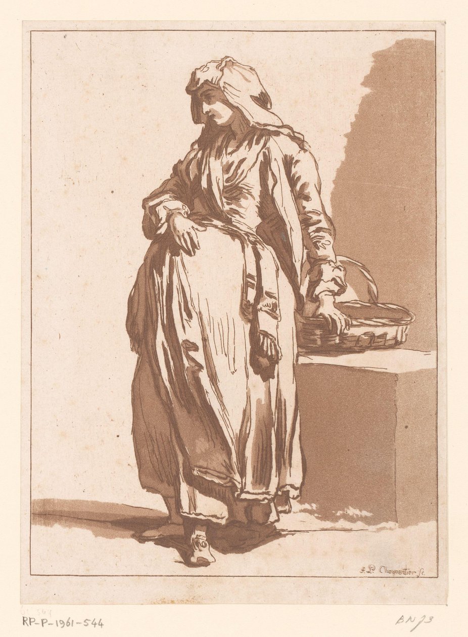 Farmer nő egy kosárral alkotó: Francois Philippe Charpentier