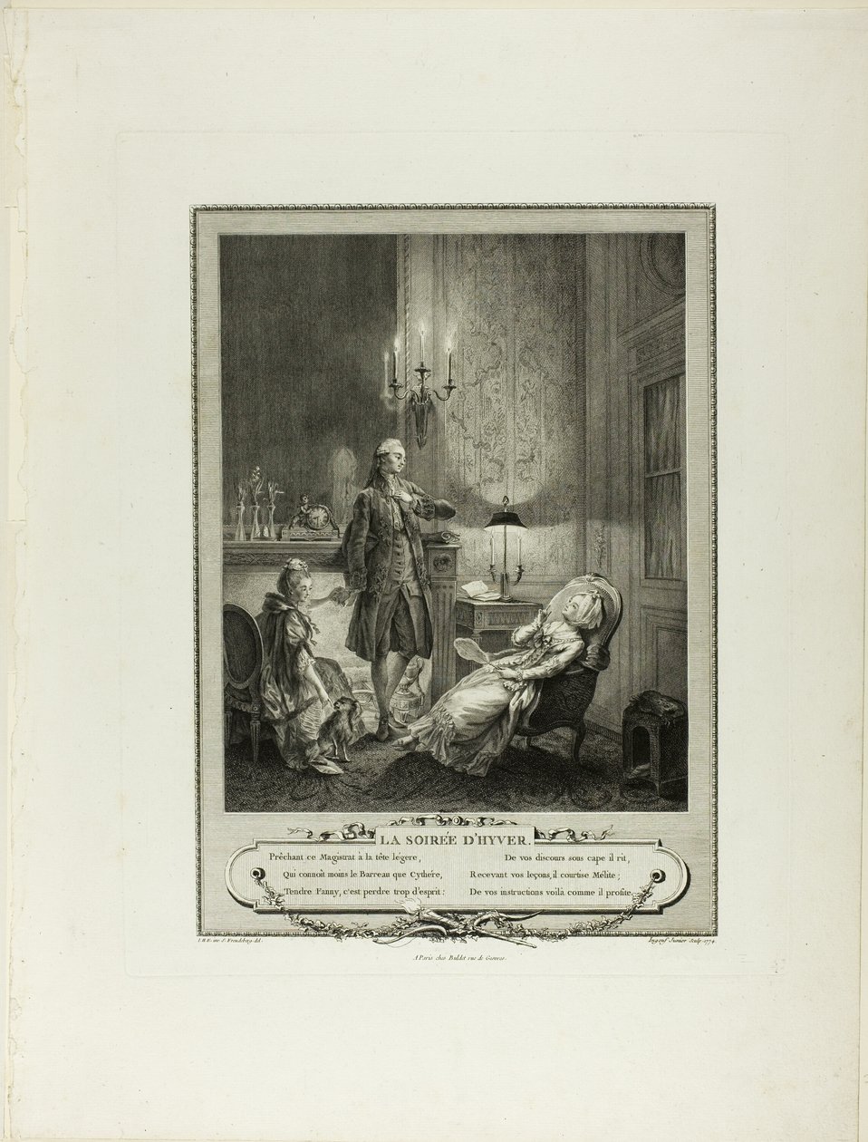 Téli este, a Monument du Costume Physique et Moral de la fin du Dix-huitième siècle-ból alkotó: Francois Robert Ingouf