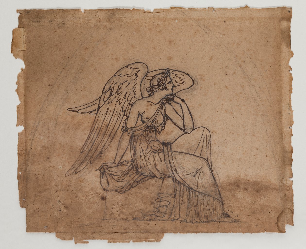 Allegorikus alak, 1825 körül (tinta és kréta, papír) alkotó: Francois Rude