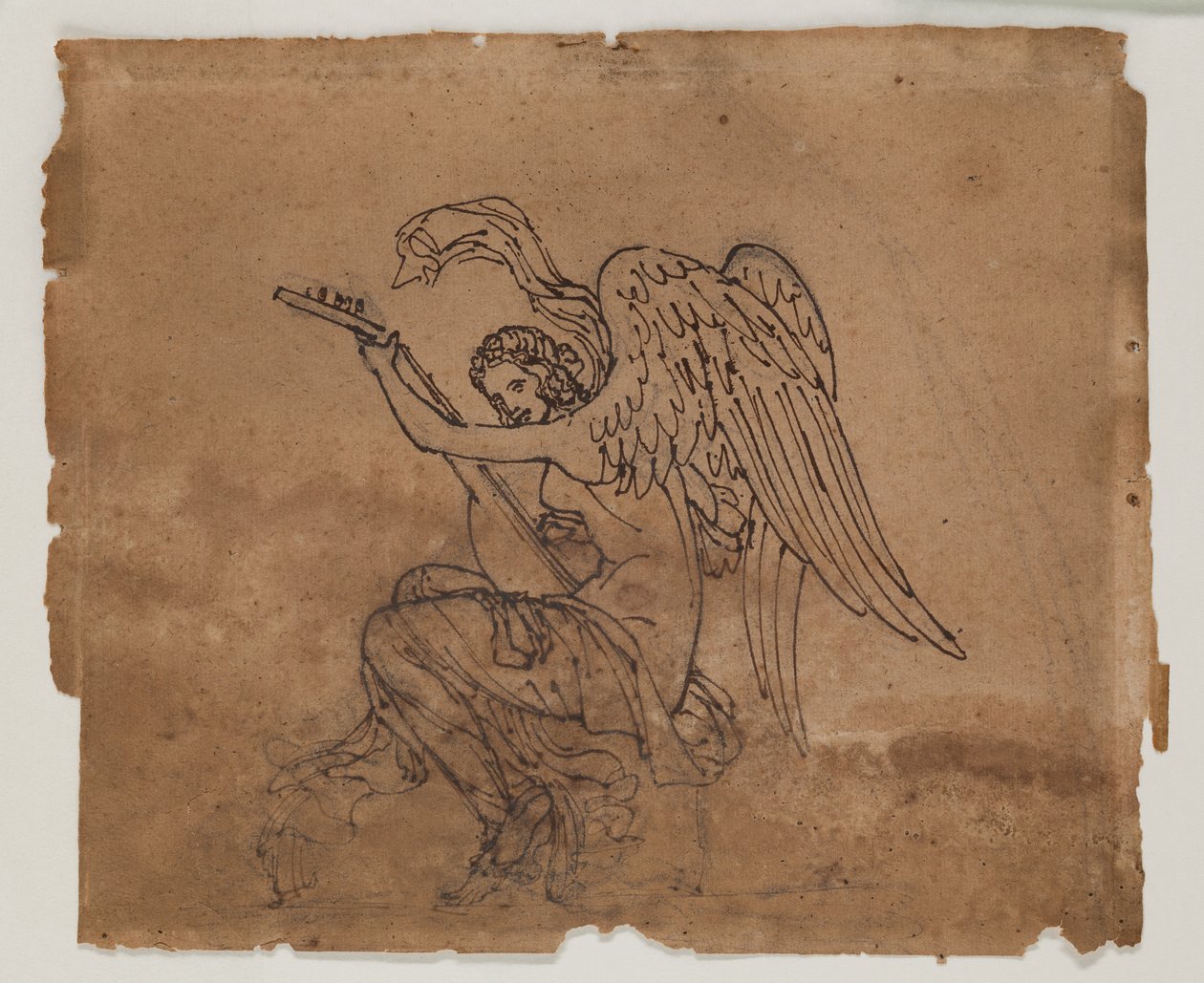 Allegorikus alak lantos lantossal, 1825 körül (tinta és kréta, papír) alkotó: Francois Rude