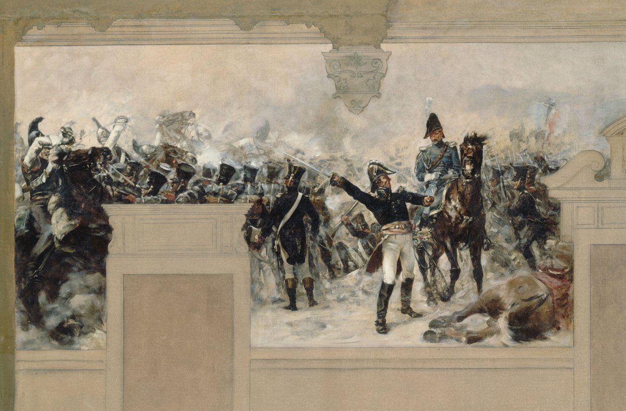A pantini városháza vázlata: Pantin 1814-es védelme Compans tábornok által. alkotó: Francois Schommer