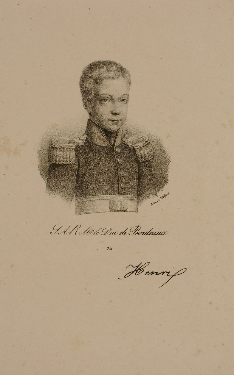Henri Charles Ferdinand Marie Dieudonne francia, Bordeaux hercege, Chambord grófja alkotó: Francois Seraphin Delpech