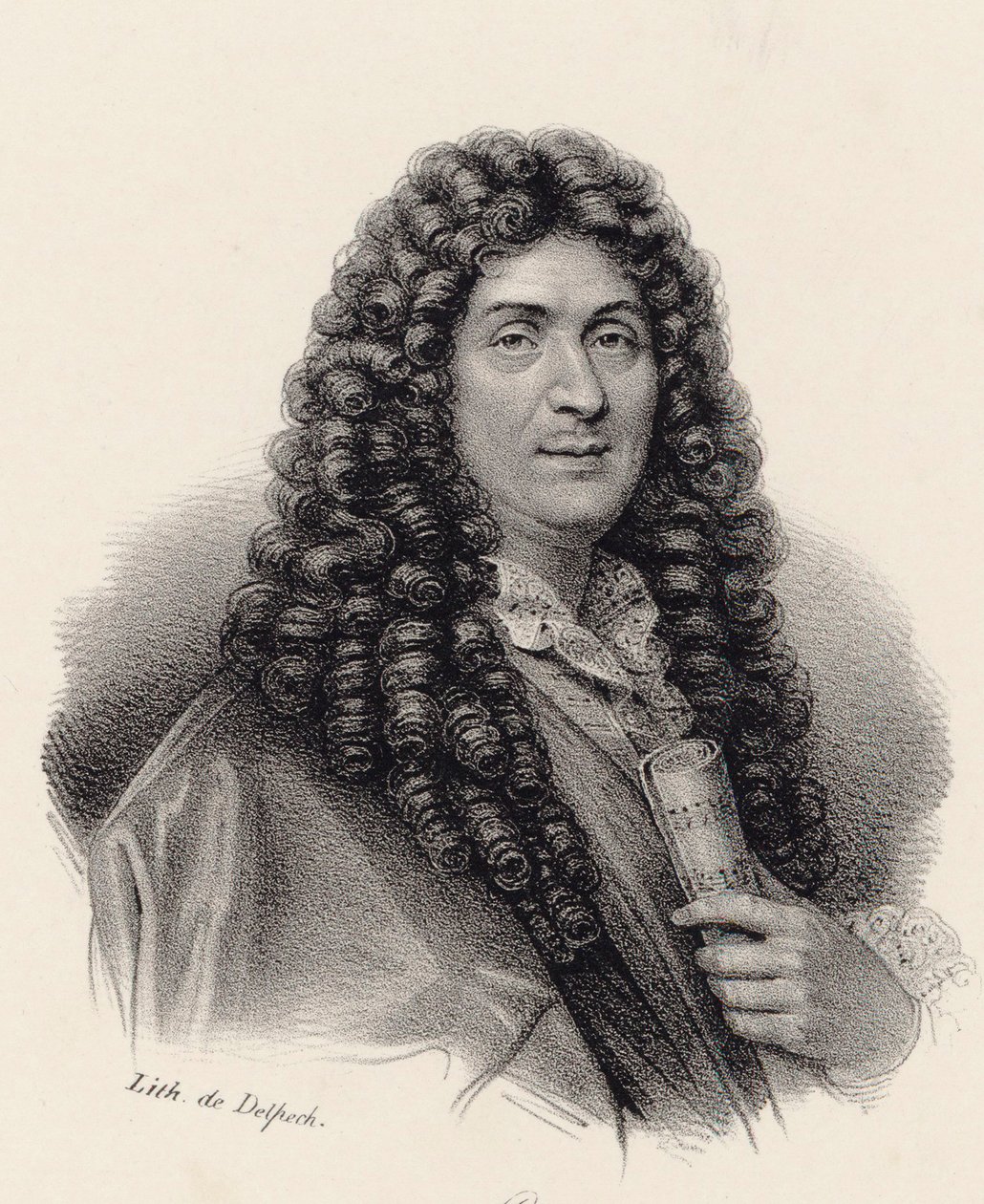 Jean-Baptiste Lully zeneszerző portréja 1632-1687. alkotó: Francois Seraphin Delpech