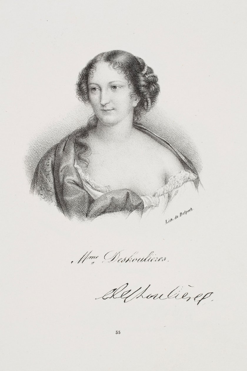 Antoinette Des Houlières írónő portréja alkotó: Francois Seraphin Delpech