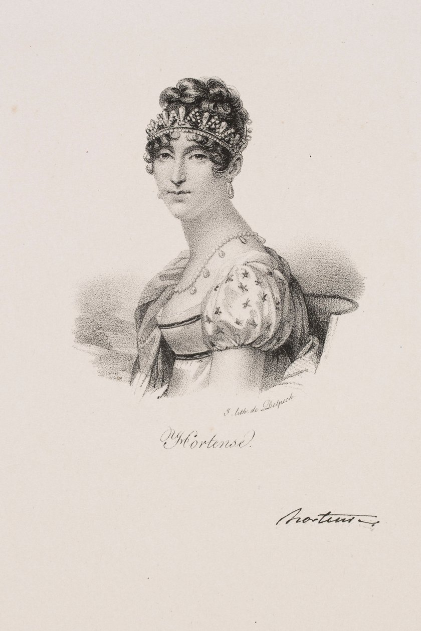 Hortense Eugénie Cécile de Beauharnais királyné portréja alkotó: Francois Seraphin Delpech